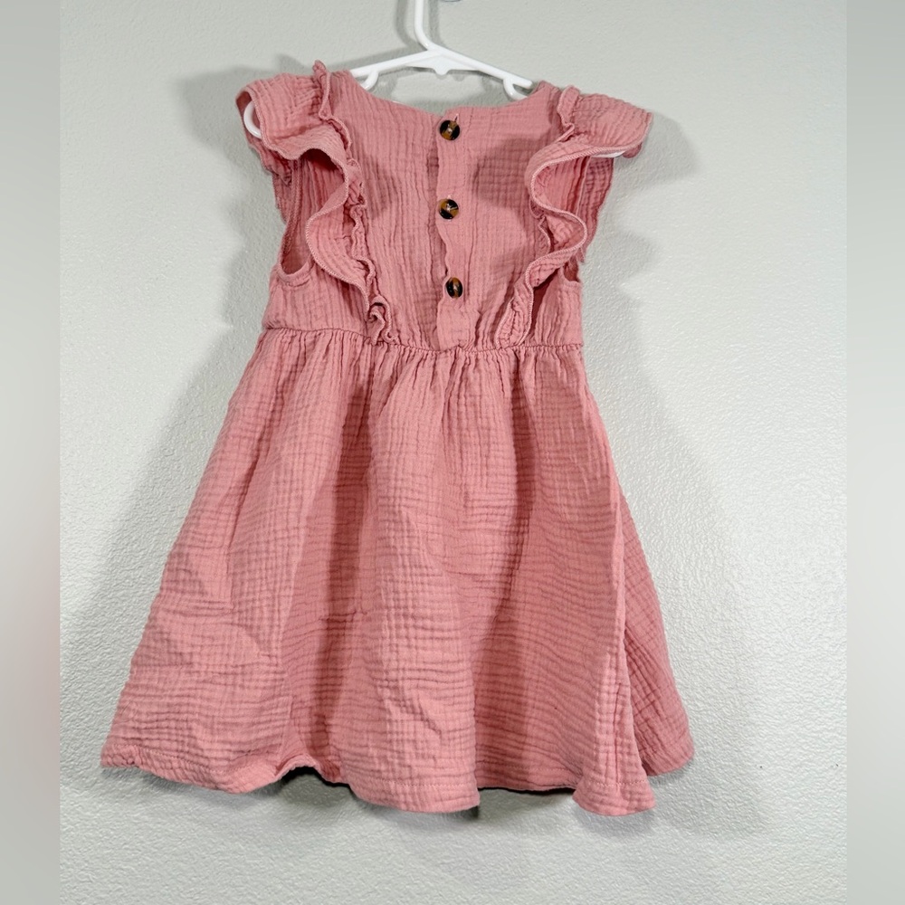 SHEIN Dress Ruffle Sleeveless Button Back Lightweight Blush Pink Kid Girl 5T - Picture 6 of 7